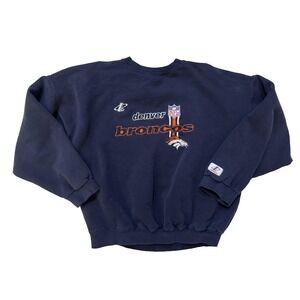 Vintage 90s Denver Broncos Sweatshirt XL NFL Embroidered Crewneck Boxy‎ RARE
